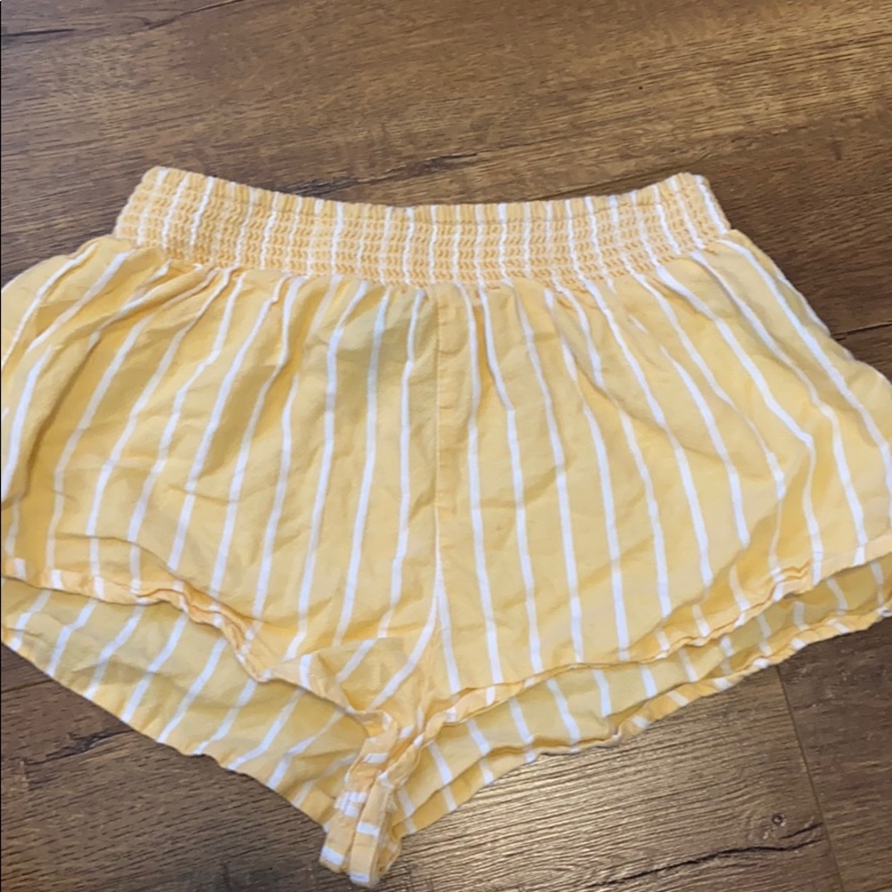 yellow loose shorts